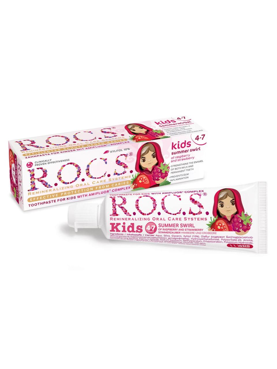 ROCS Toothpaste Kids 4-7 Years Rasperry & Strawberry 45 g