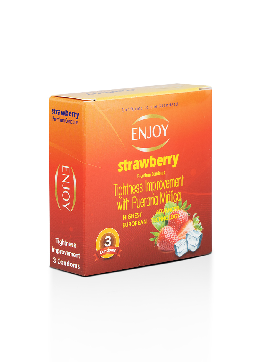 Enjoy Strawberry Premium Condoms 3 pcs