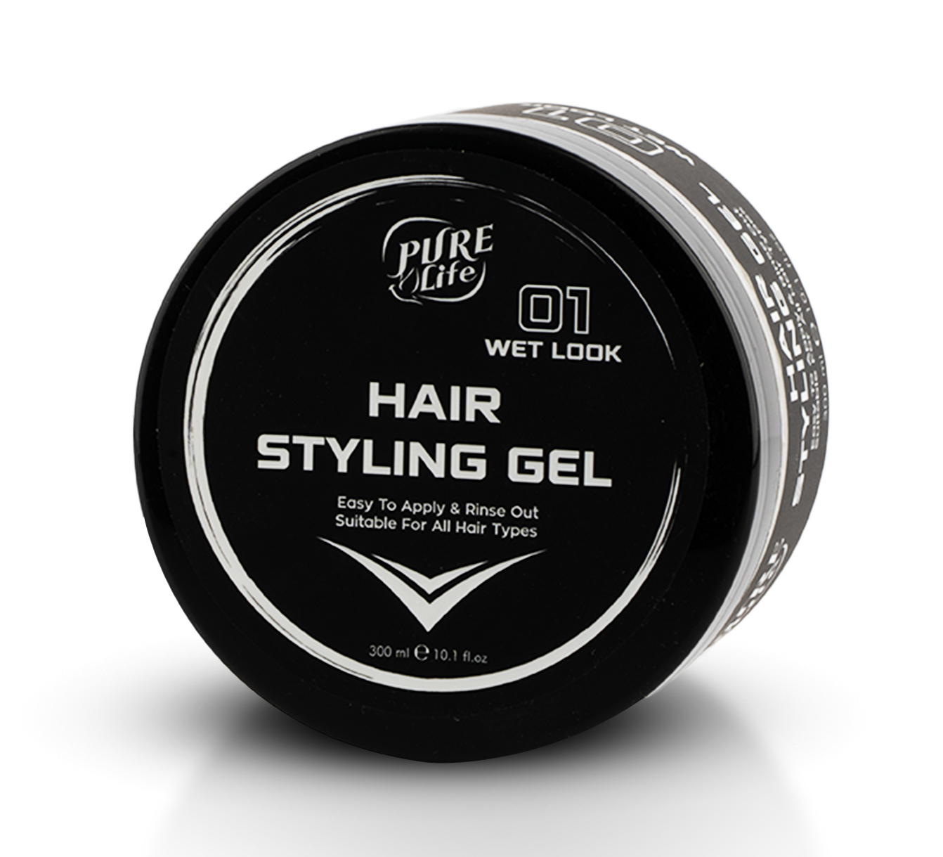 Pure Life Hair Styling Gel Wet Look White 300 ml 01