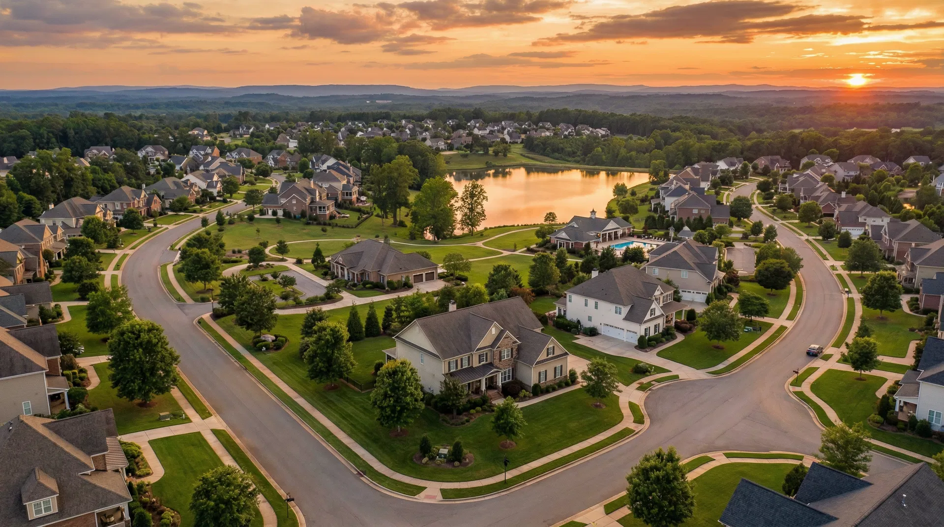 Luxury community aerial view - The Palisades Charlotte NC