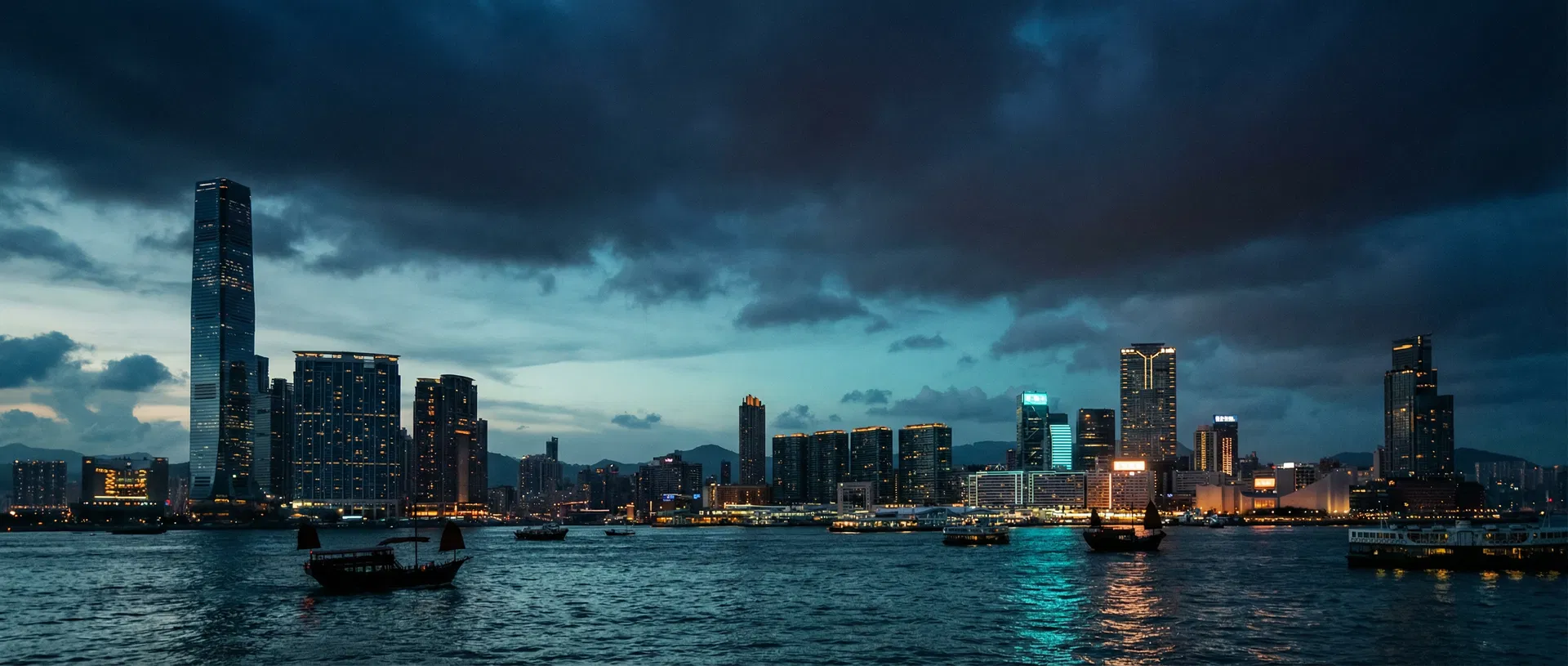 Hong Kong Victoria Harbour skyline at night - Dr. Chui Ka Lun urology clinic location