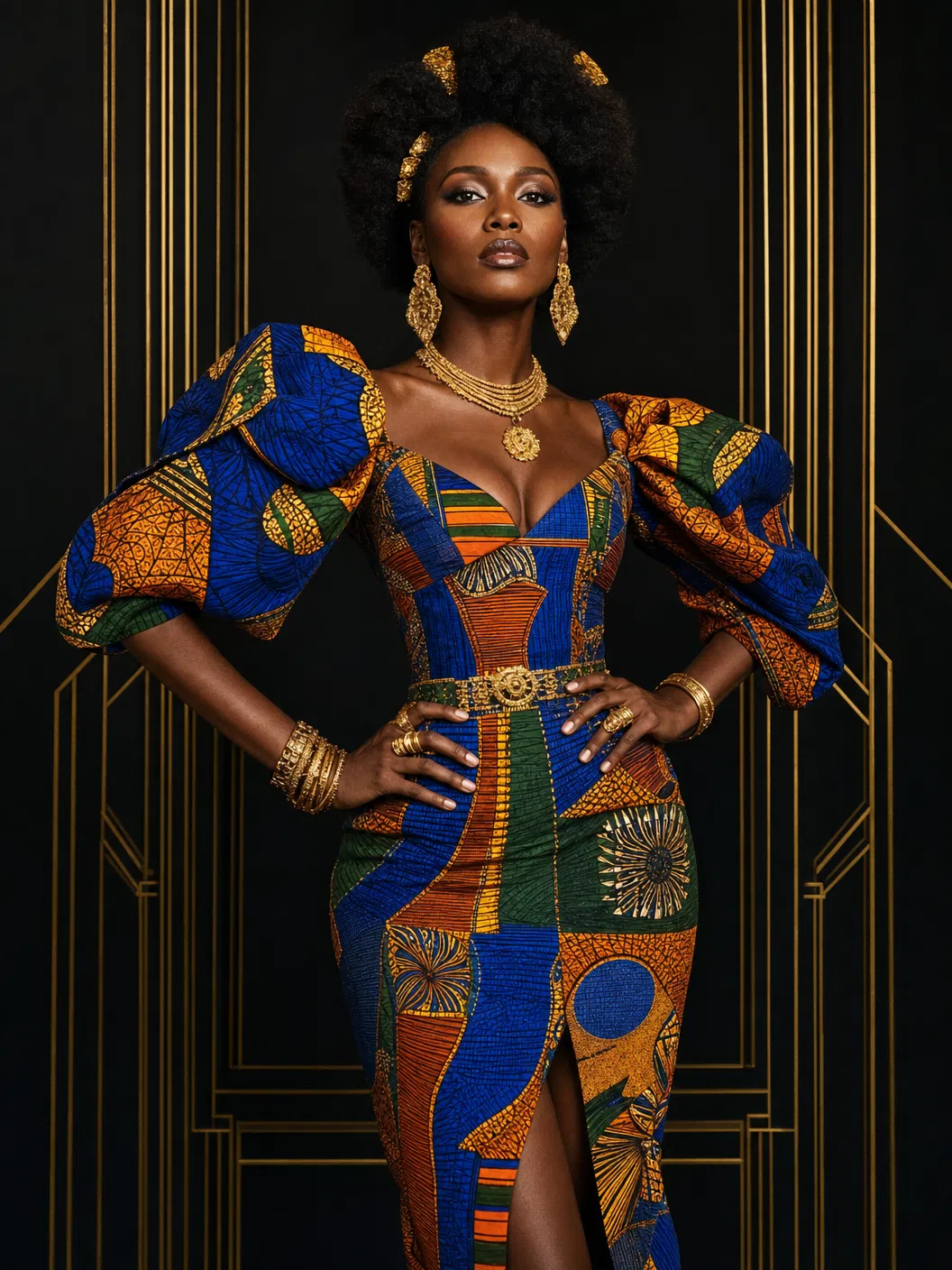 Dame en Wax africain — Années 1986