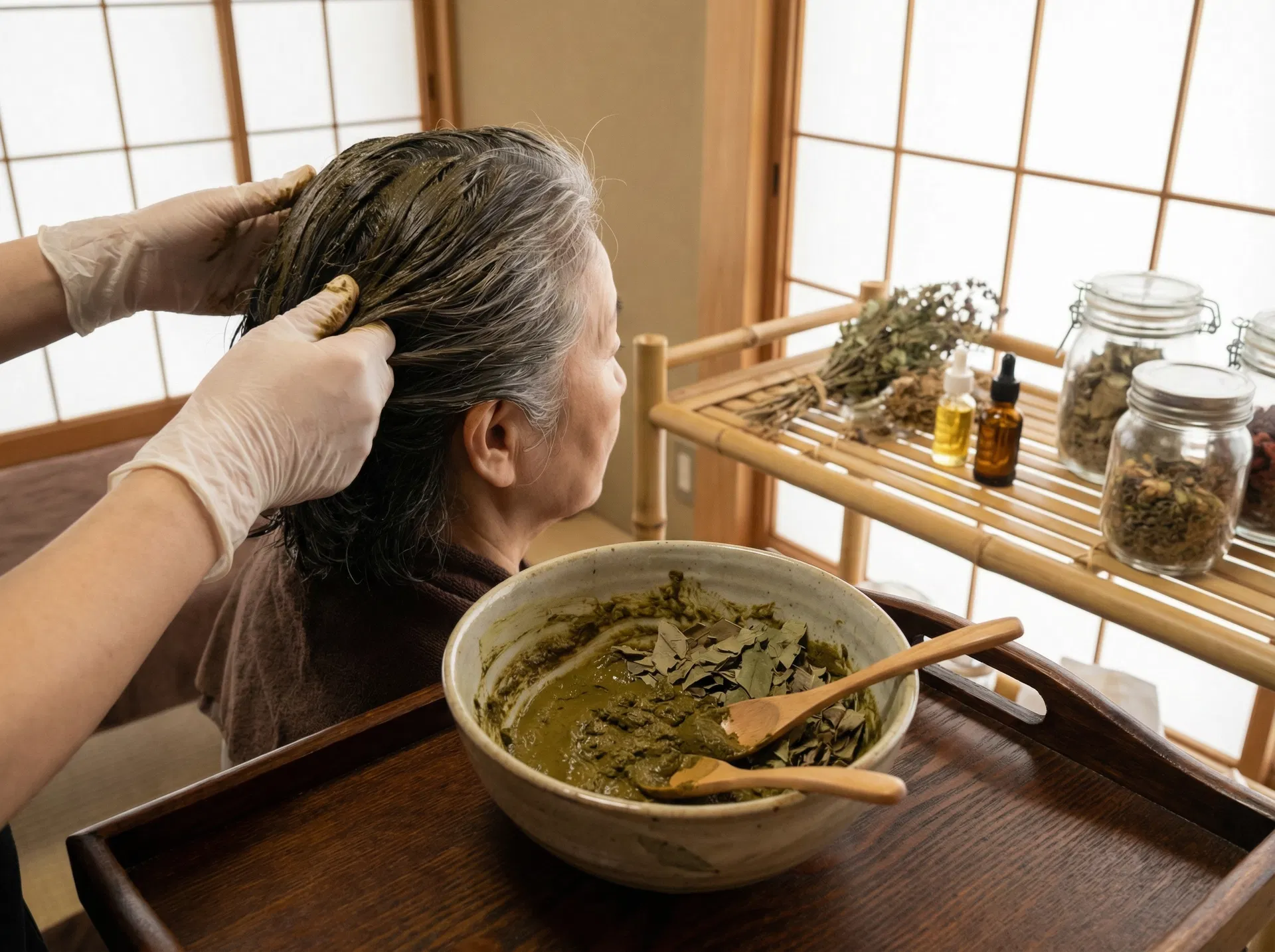 ヘナトリートメントの施術