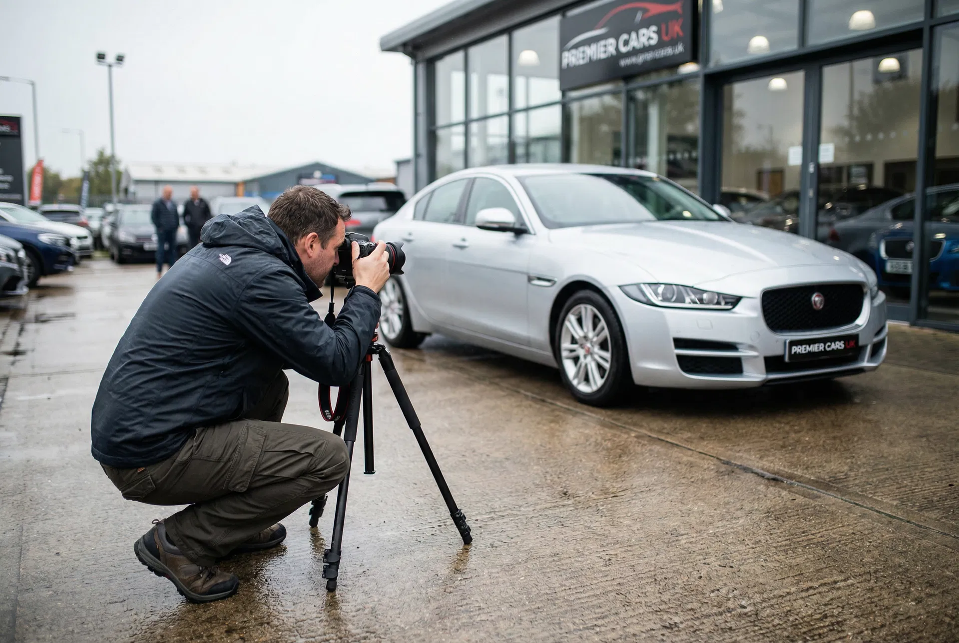Photographer at work at a dealership