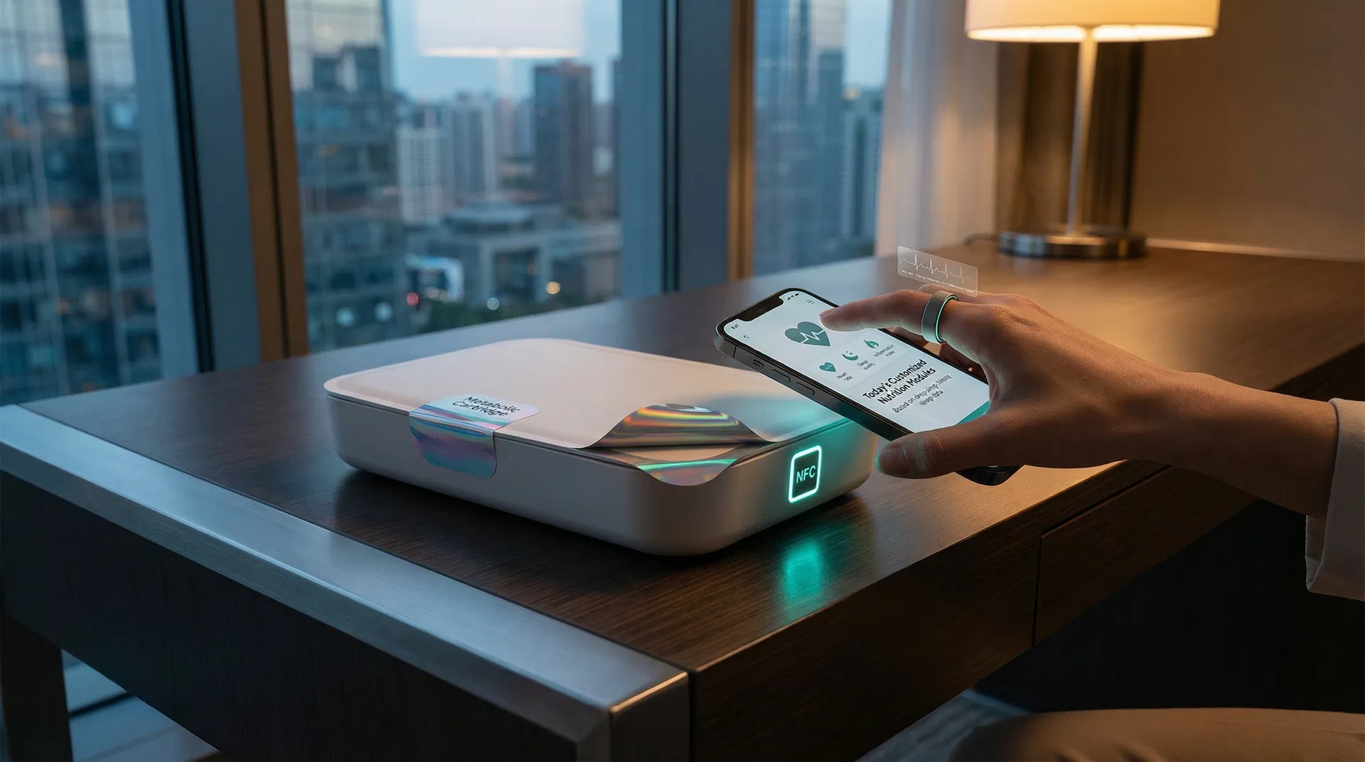 NFC Tap Moment — Smart Ring + Metabolic Cartridge