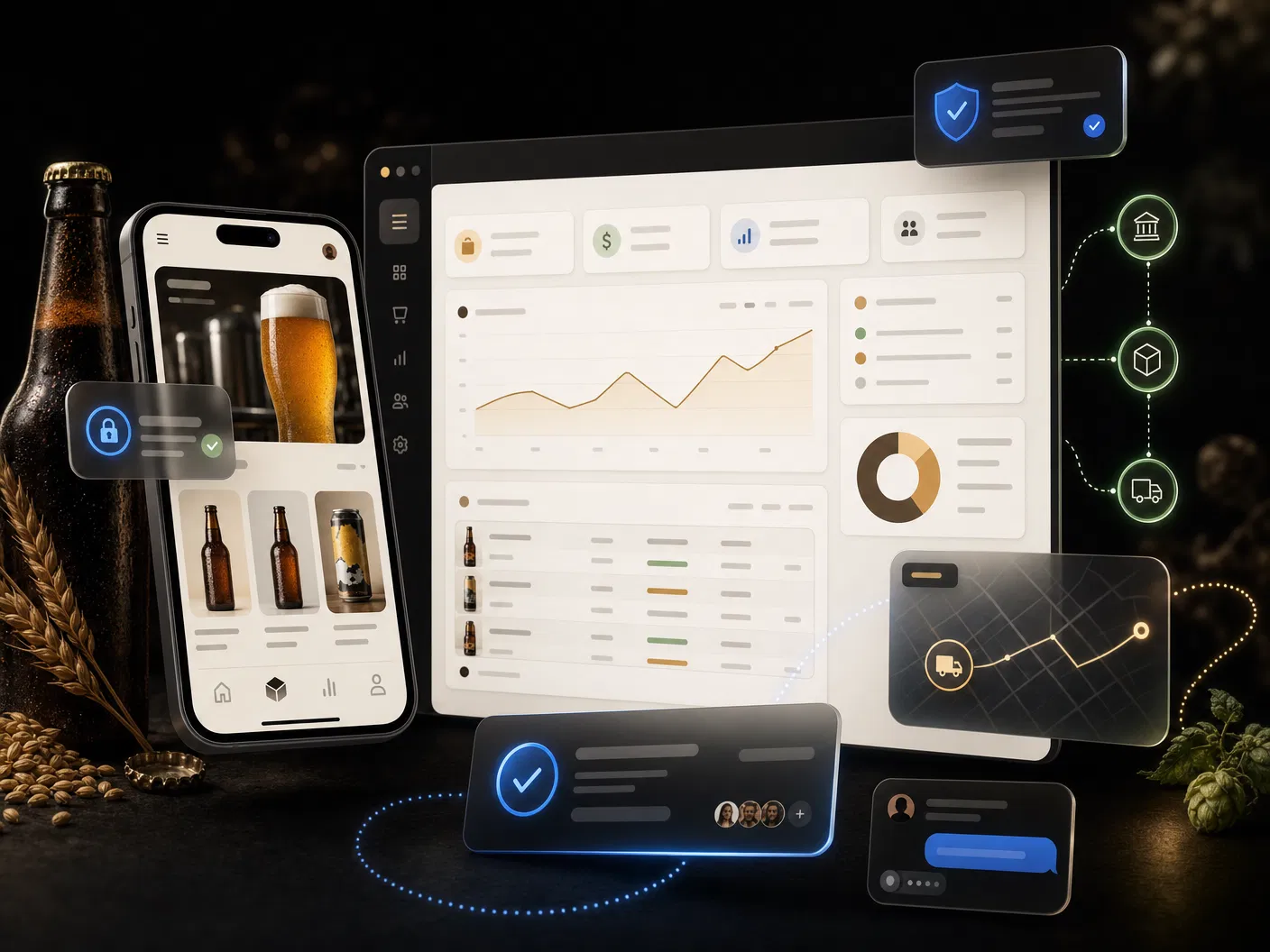 Interface de pagamentos e marketplace BrewPay