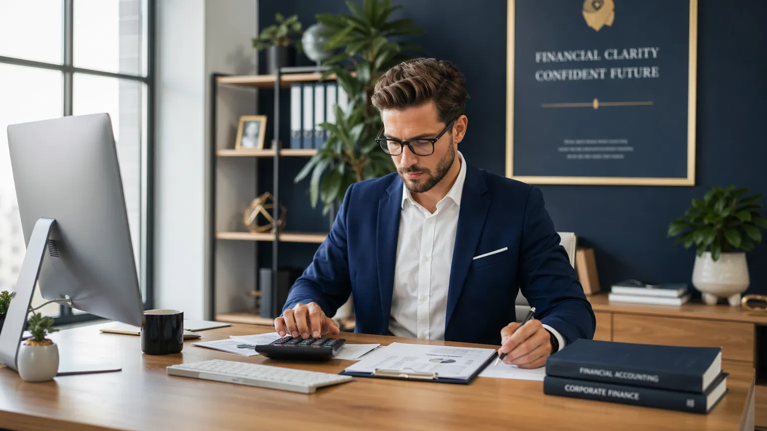 Profissional de contabilidade trabalhando