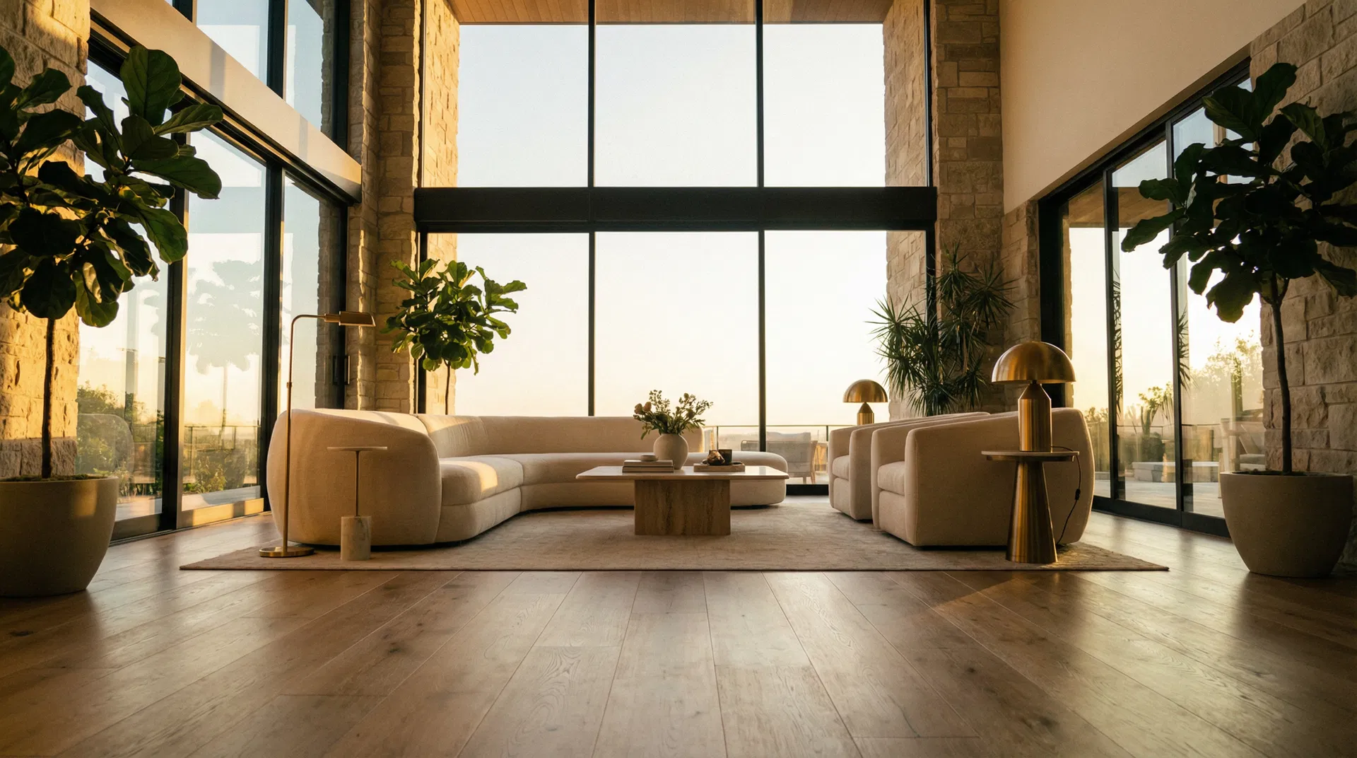 Luxury modern living room with premium furniture