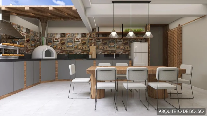 Area Gourmet Forno Pizza Madeira Rustica