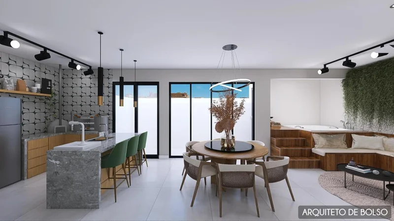 Area Gourmet Jacuzzi Cozinha Integrada