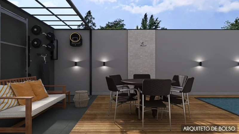 Area Lazer Deck Madeira Academia Externa