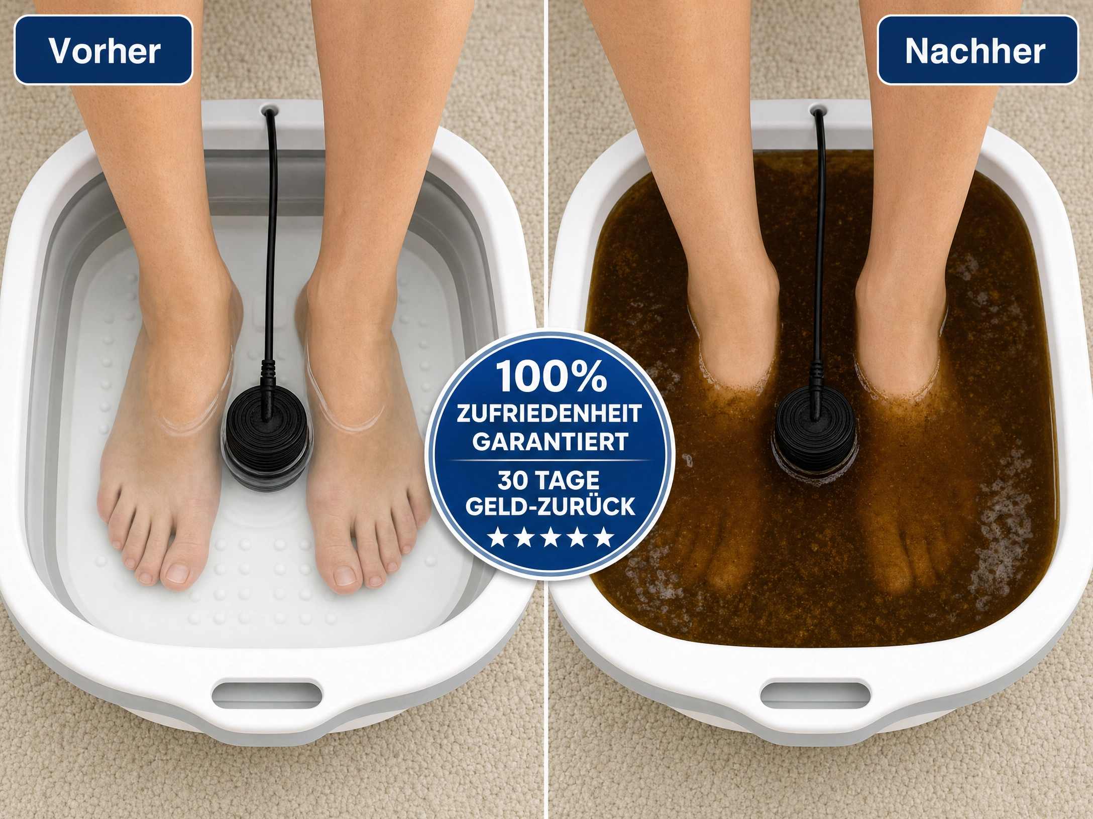 Purus Entgiftungsbad – Vorher und Nachher