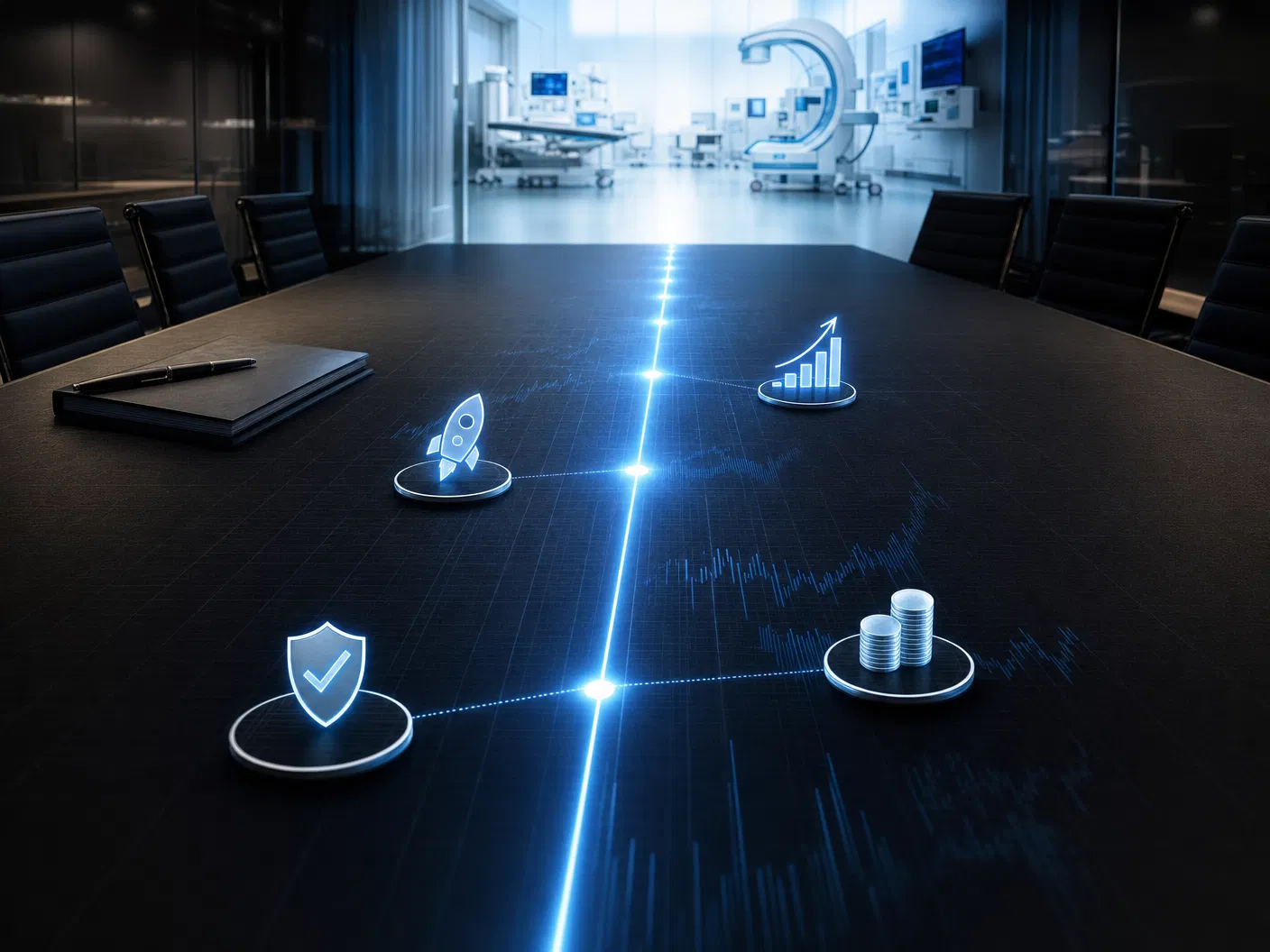 Abstract financing runway visualization