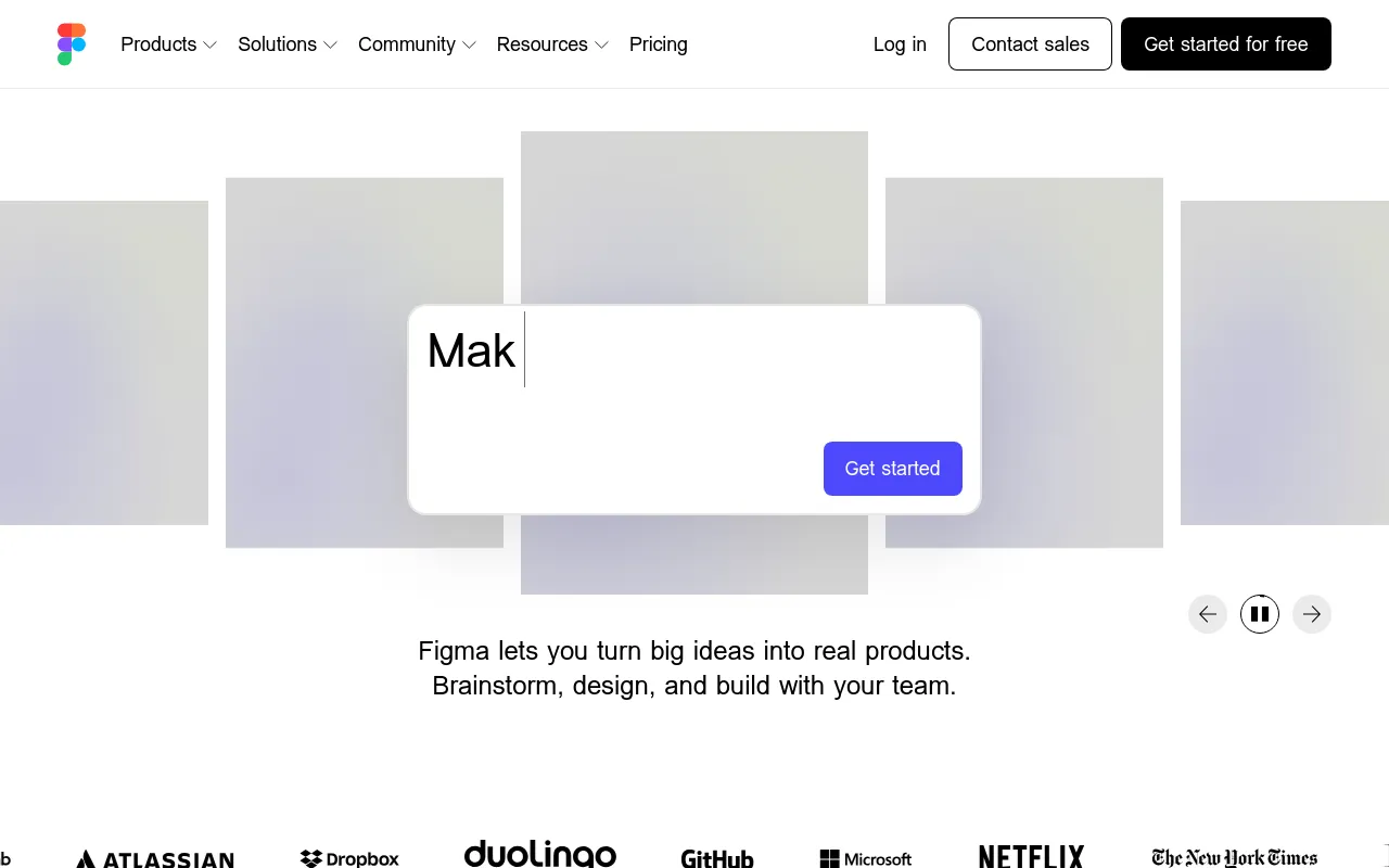 Screenshot of figma.com homepage