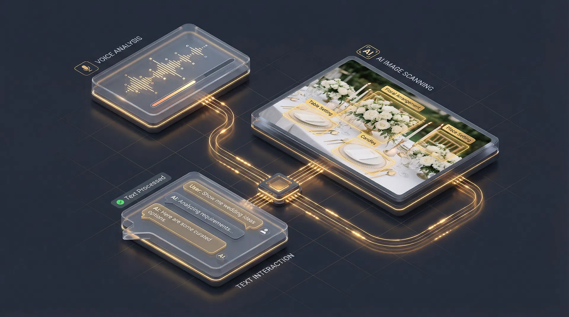 Procesamiento multimodal de texto, voz e imágenes con inteligencia artificial para eventos
