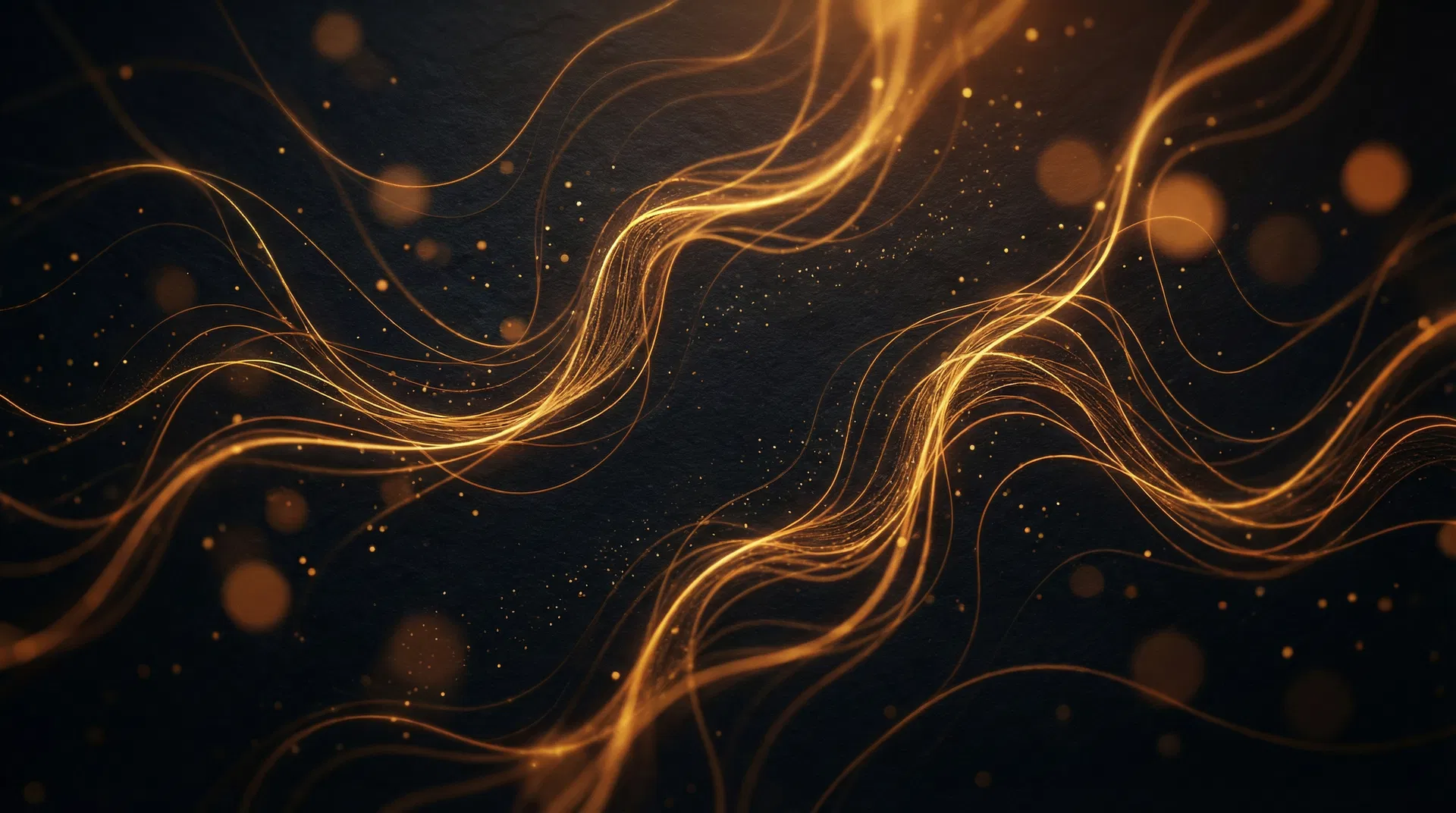 Fondo abstracto con ondas doradas representando automatización inteligente para eventos