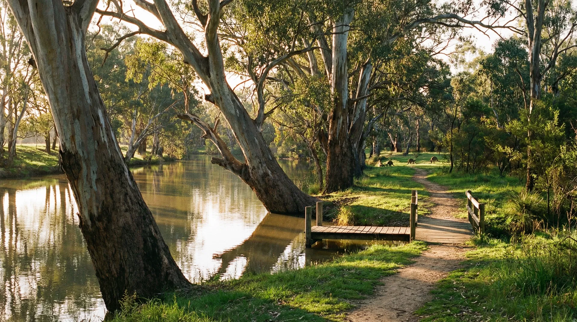 Goulburn River with eucalyptus trees