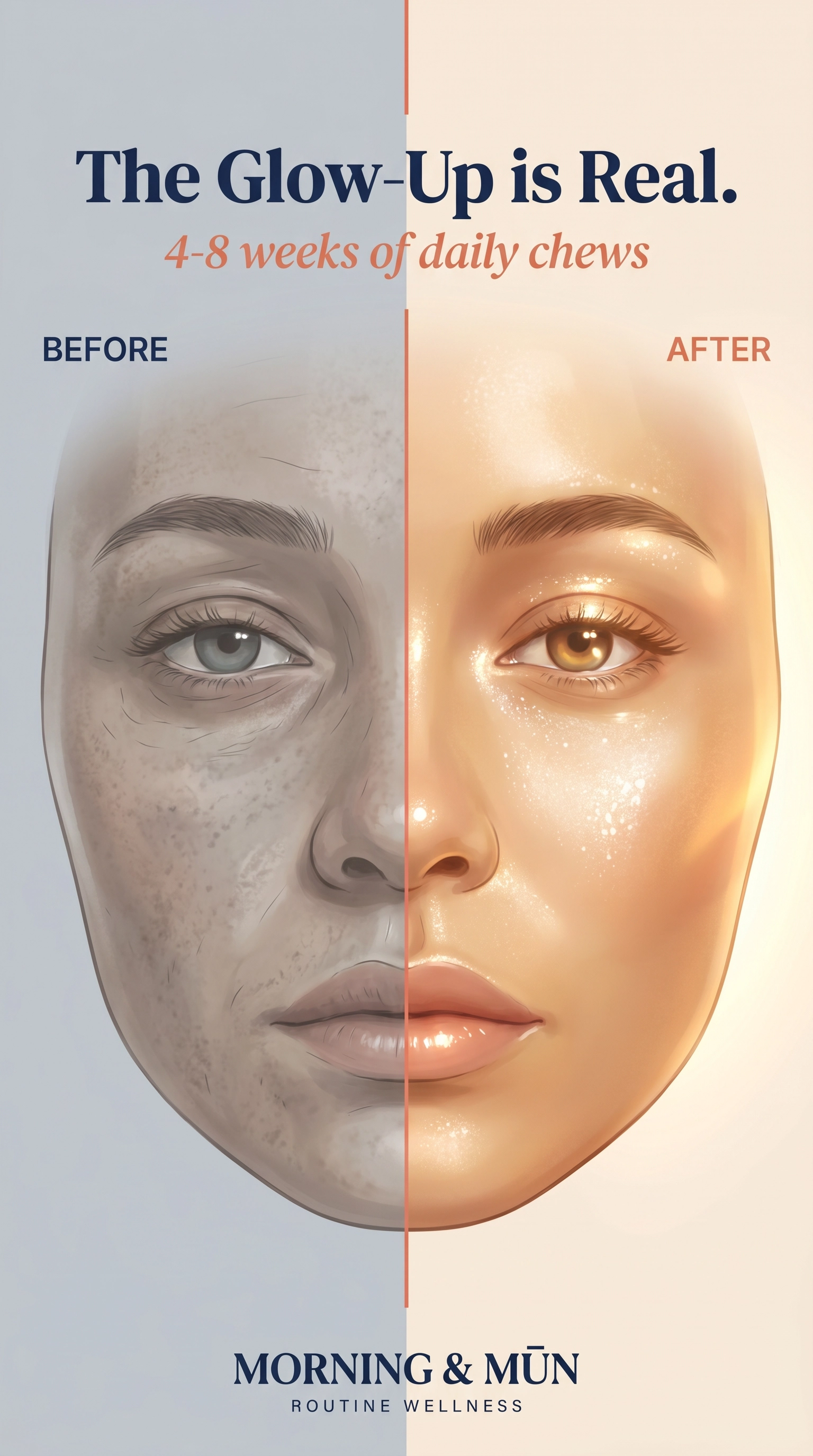 Before and after glow transformation