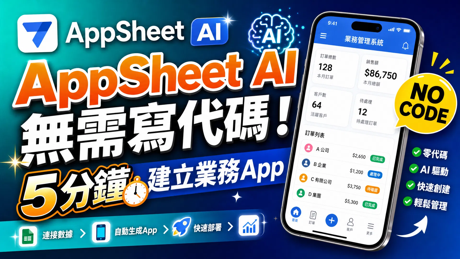 AppSheet + Gemini AI：用自然語言描述，5 分鐘建立業務 App