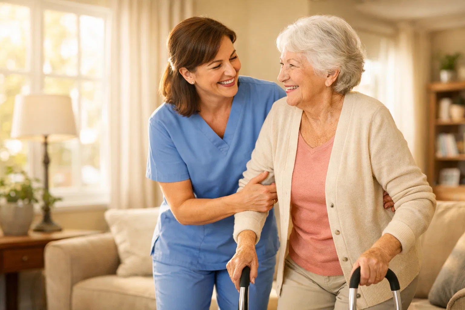 Caregiver with senior