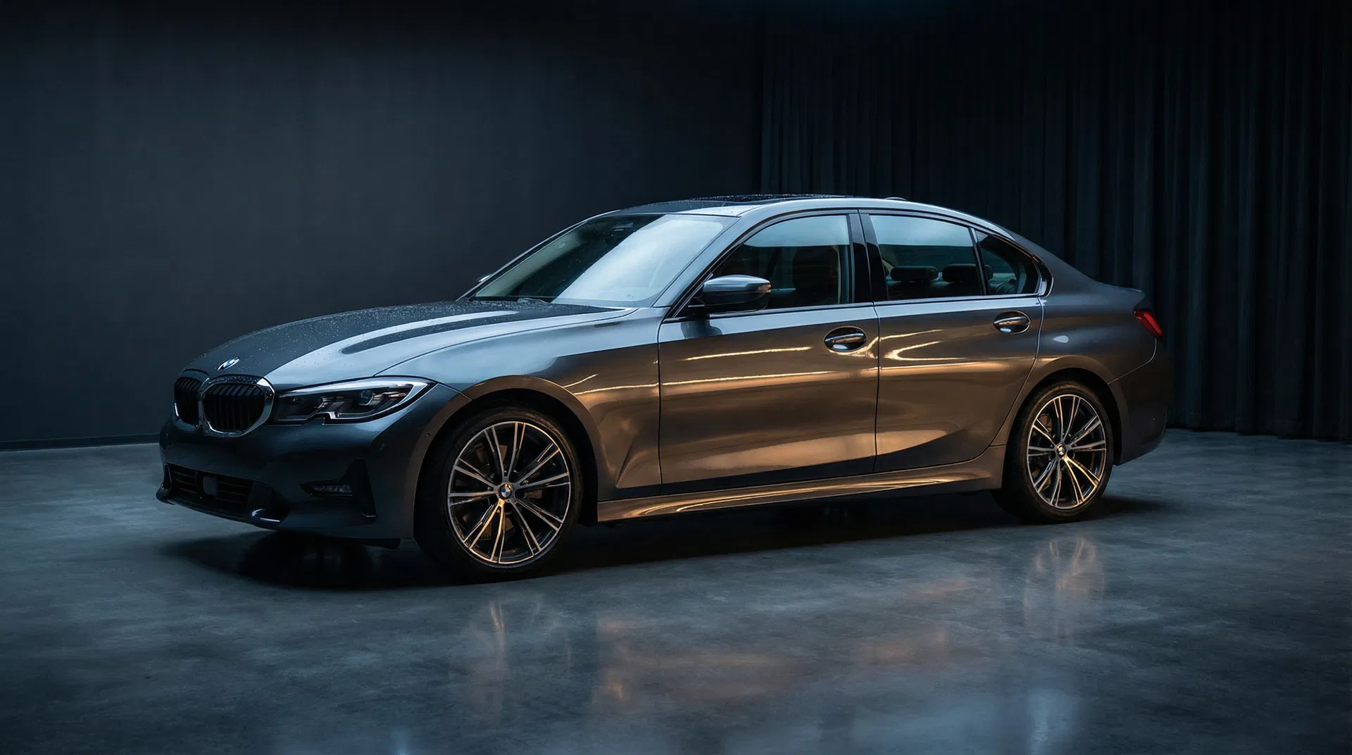 Mittelklasse-Limousine professionell poliert – Sedan im Studio