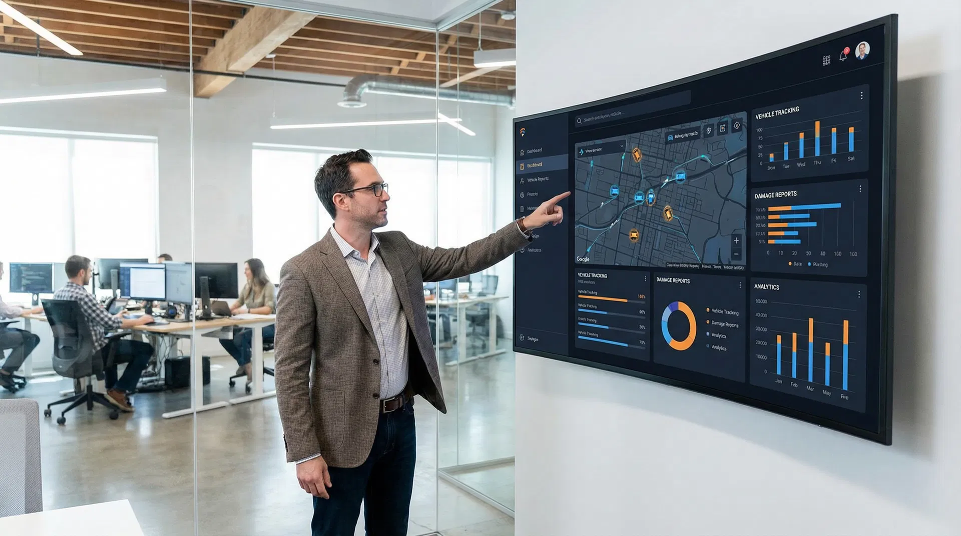 Digitales Dashboard für Fuhrpark-Schadenmanagement