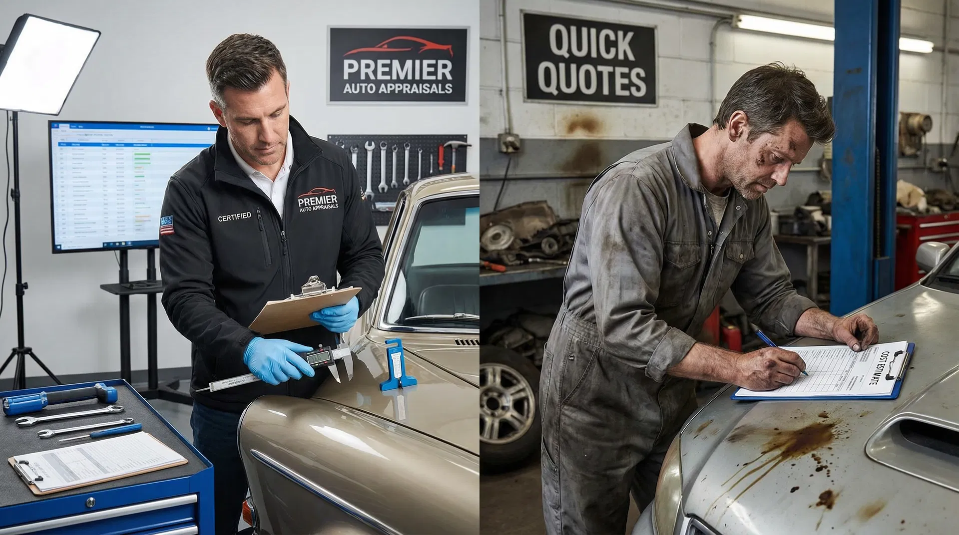 Vergleich Unfallgutachten und Kostenvoranschlag - Kfz-Sachverständiger NRW