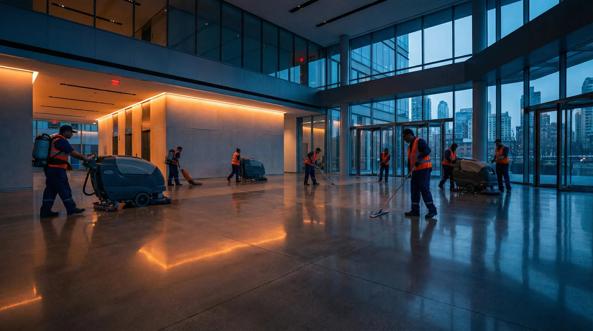 Professionelle Gebäudereinigung in Lauenburg – Kraken Dienstleistungen Team bei der Arbeit in Lauenburg/Elbe, Lüneburg und Hamburg