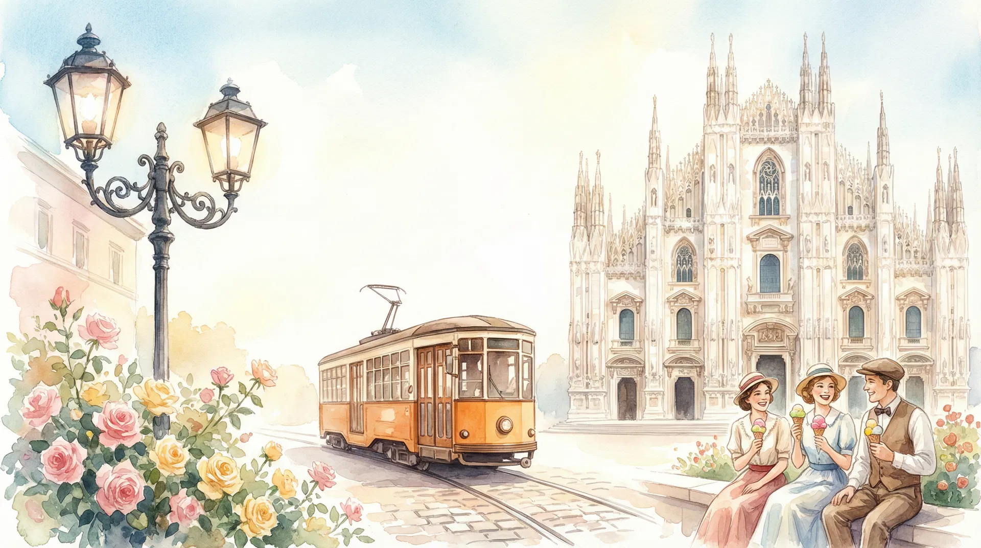 Gelateria Milano – Mailand Aquarell