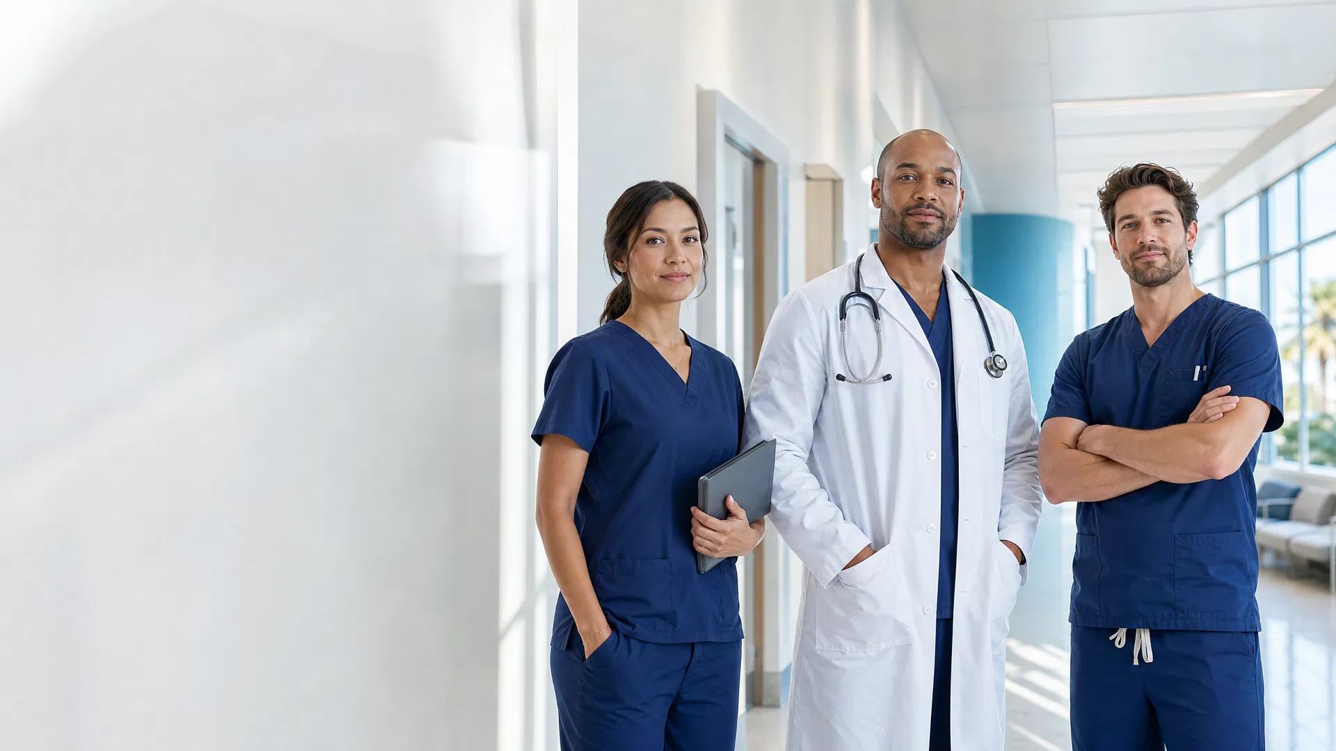 Healthcare professionals in a clinical setting