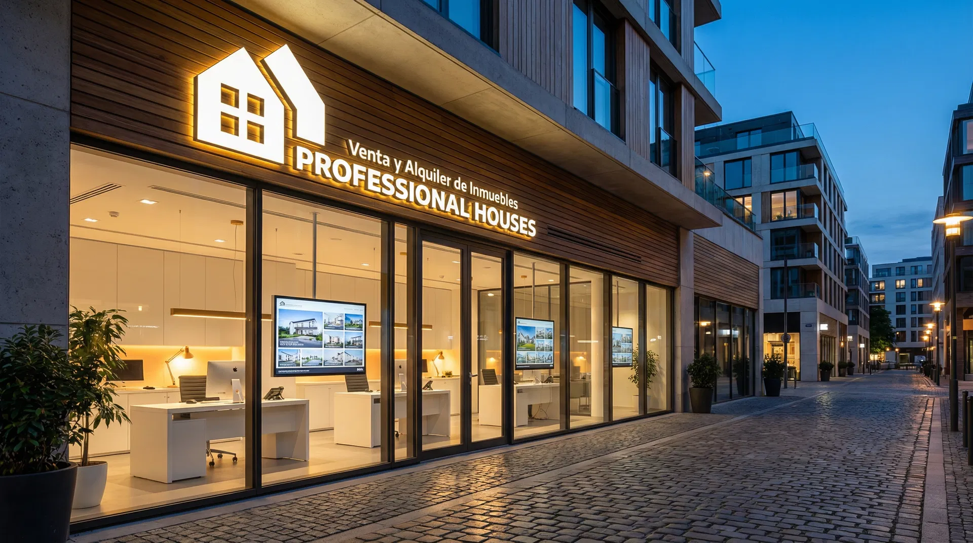 Oficina Professional Houses - Exterior con cartel