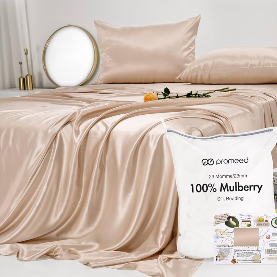 Premium Satin Silk Bedsheet - Champagne