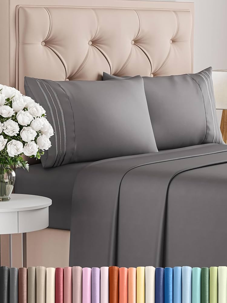 Queen Size Luxury Gray Sheet Set