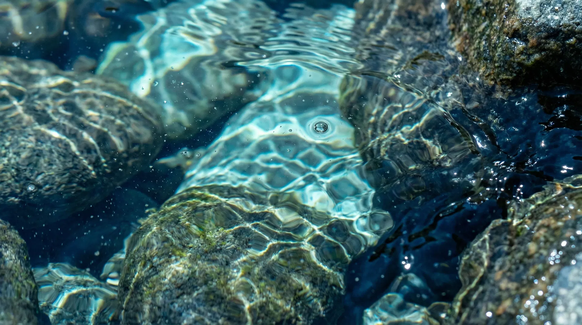 Crystal clear mountain spring water
