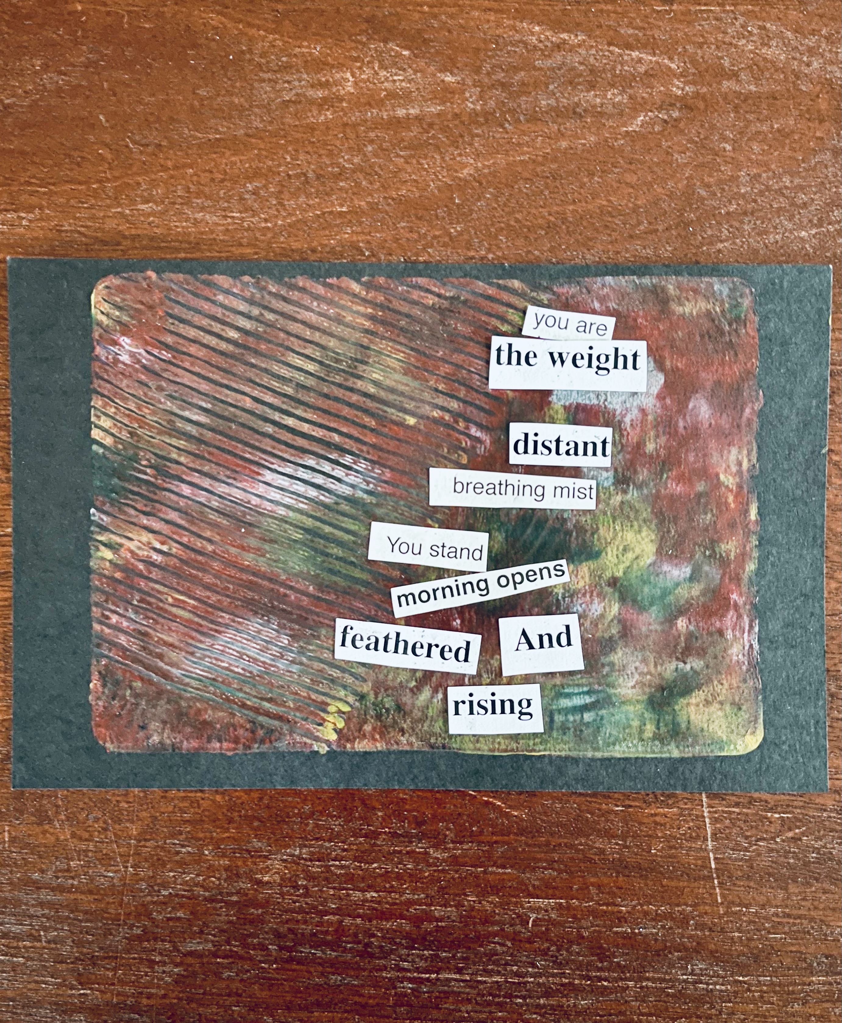 The paint colors, words & tools used were randomly selected. Simple PLAY.