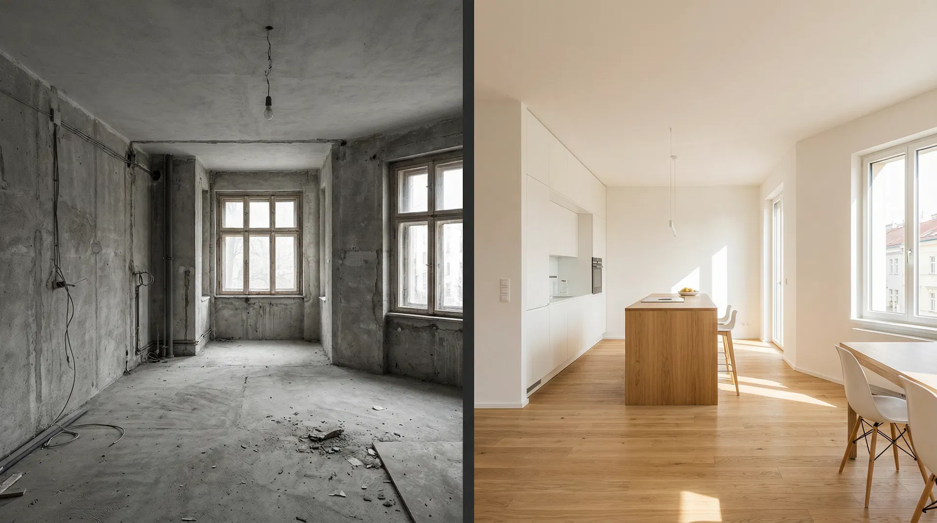 Prima e dopo la ristrutturazione