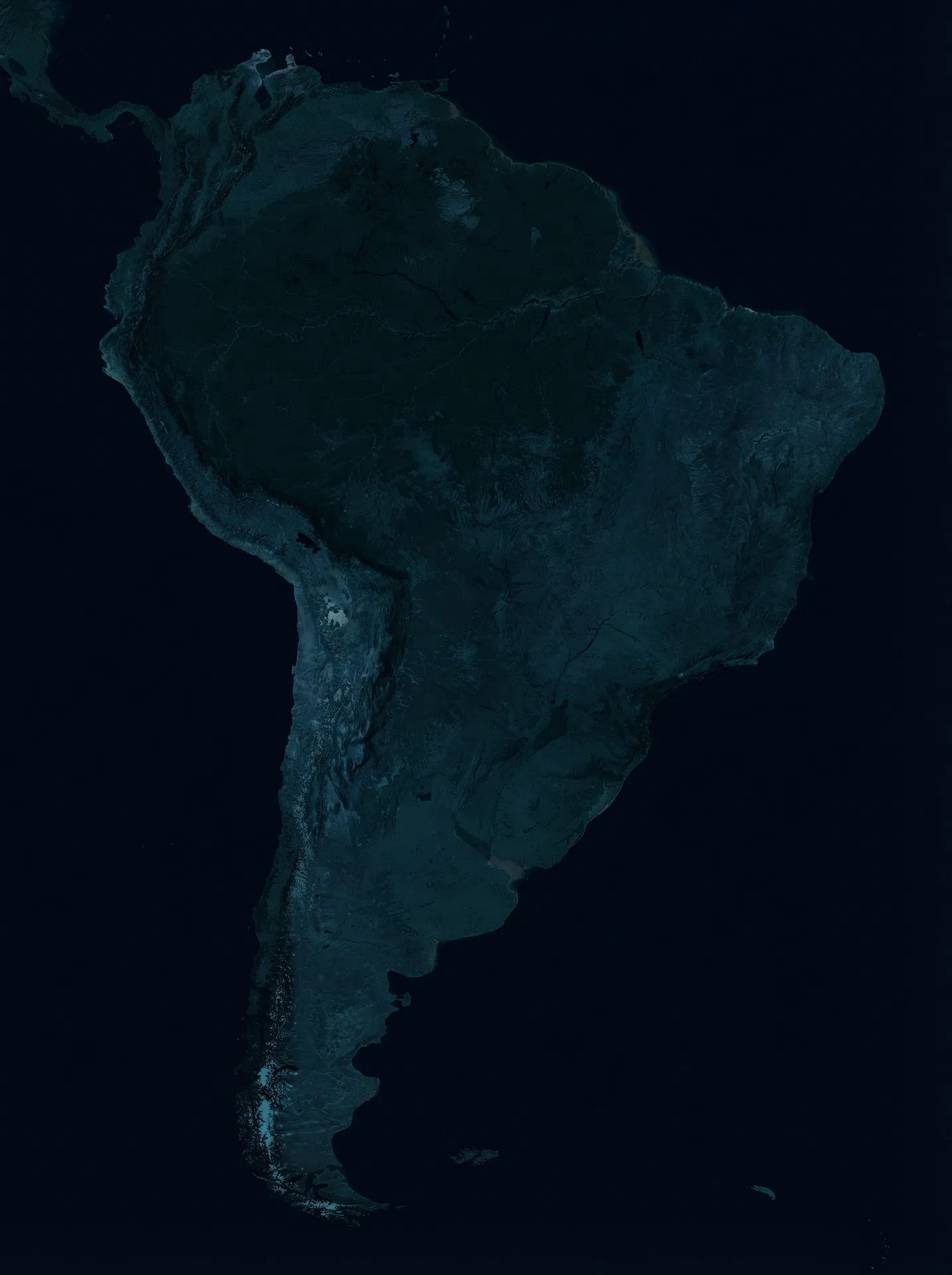 Mapa da América do Sul com presença South Media