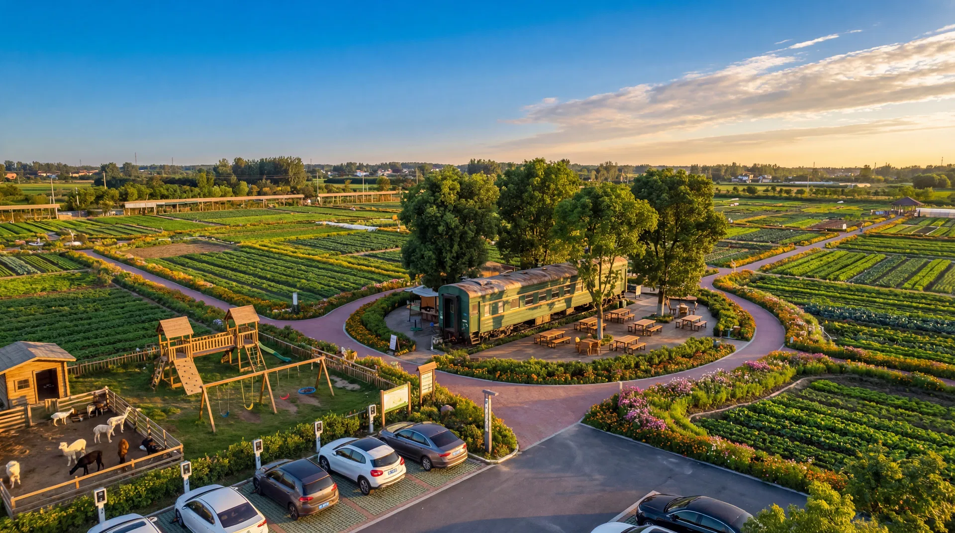 希望的田野鸟瞰图