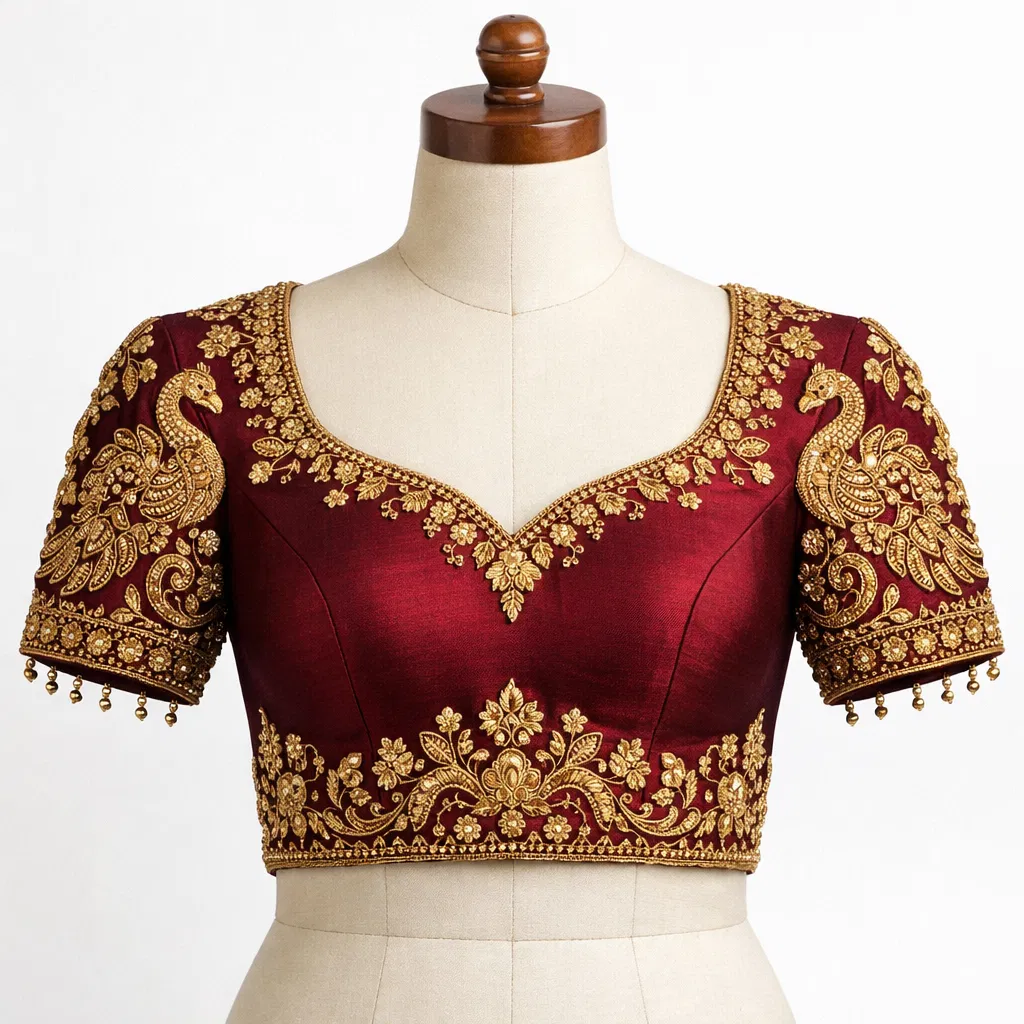 Handcrafted bridal blouse showcase