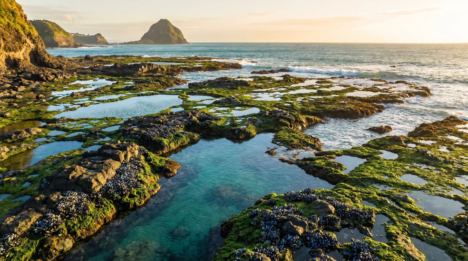 Kāwaroa Reef at low tide, New Plymouth