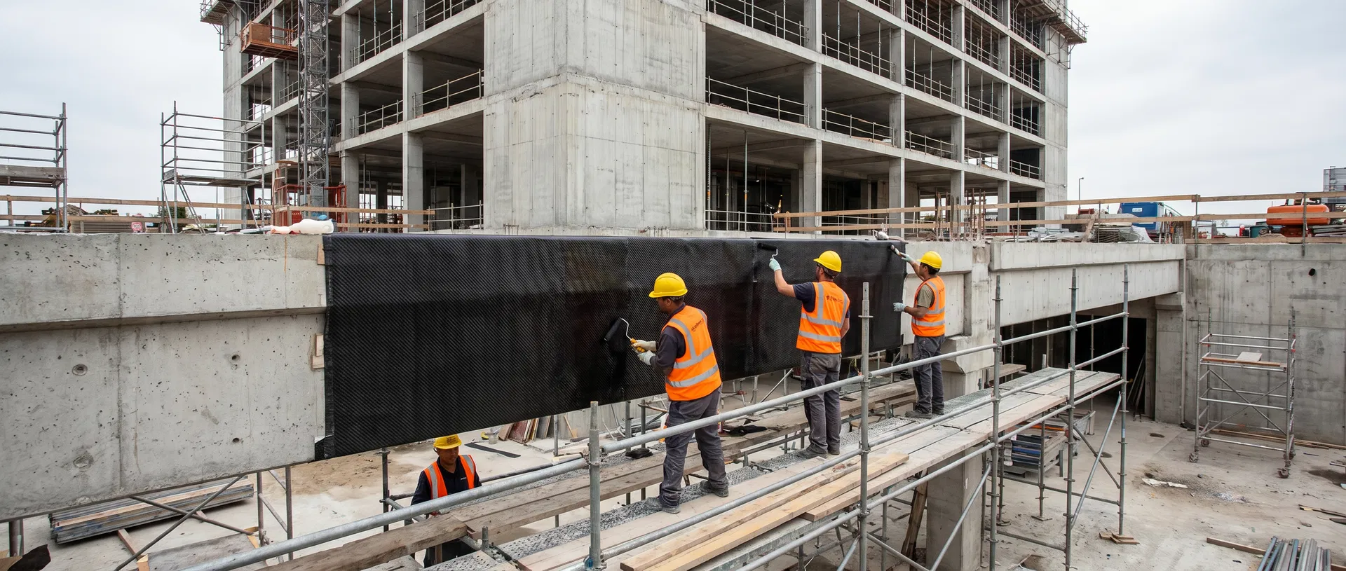 CFRP Repair team — veteran-owned structural strengthening specialists on a construction site