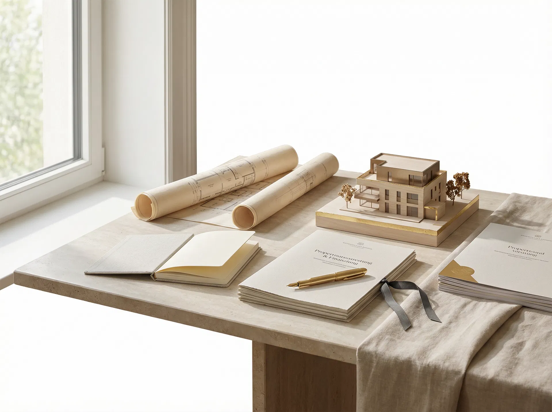 Strukturierte Unterlagen und hochwertige Beratungssituation für Immobilienbewertung und Finanzierung
