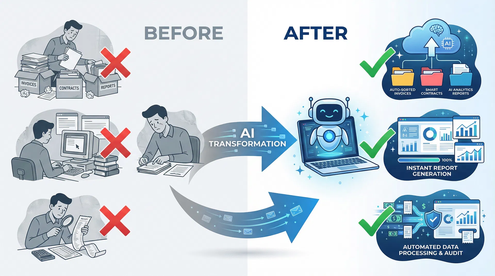 従来のAIとCoworkの違い - Before/After