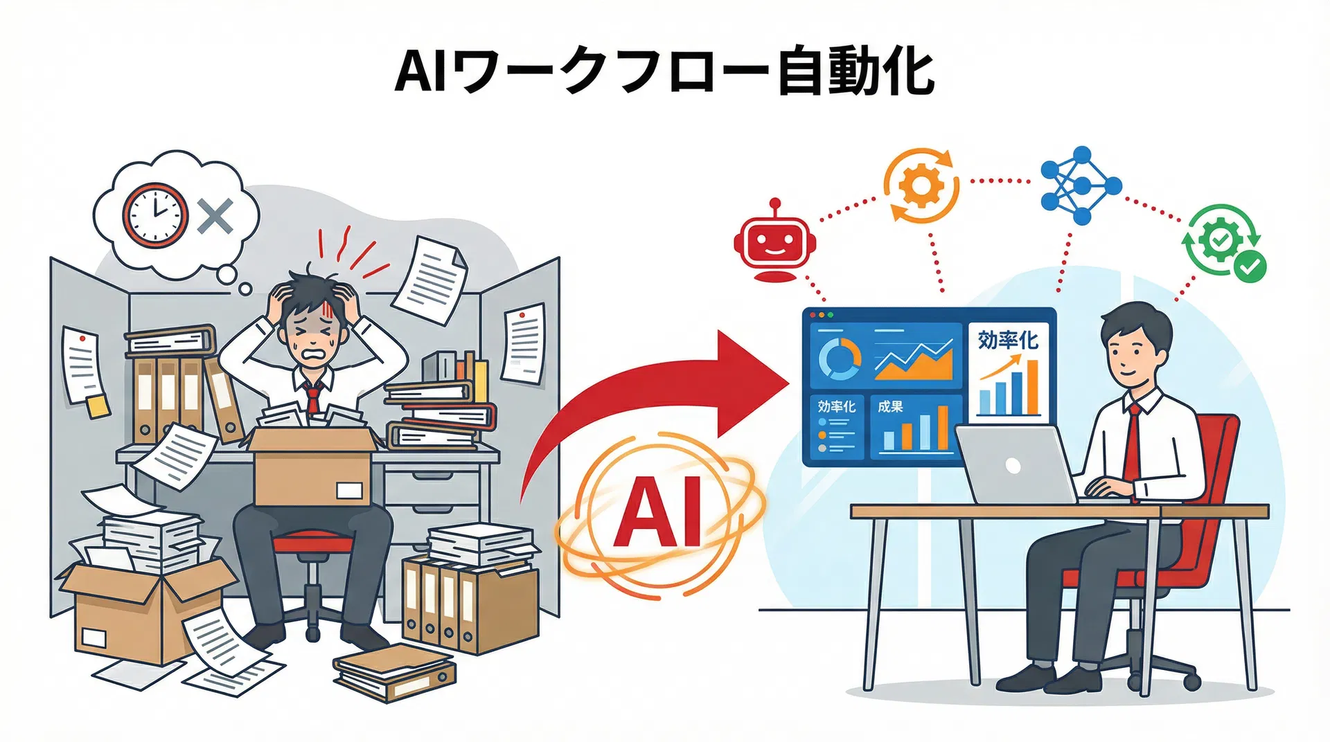 AI導入による業務効率化のビフォーアフター