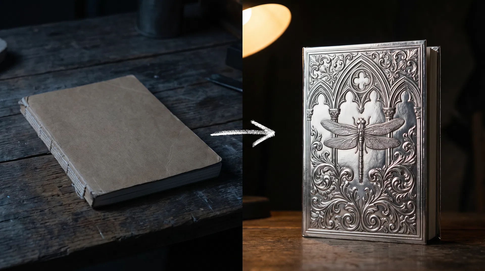 Before/After: Plain notebook becomes a grimoire