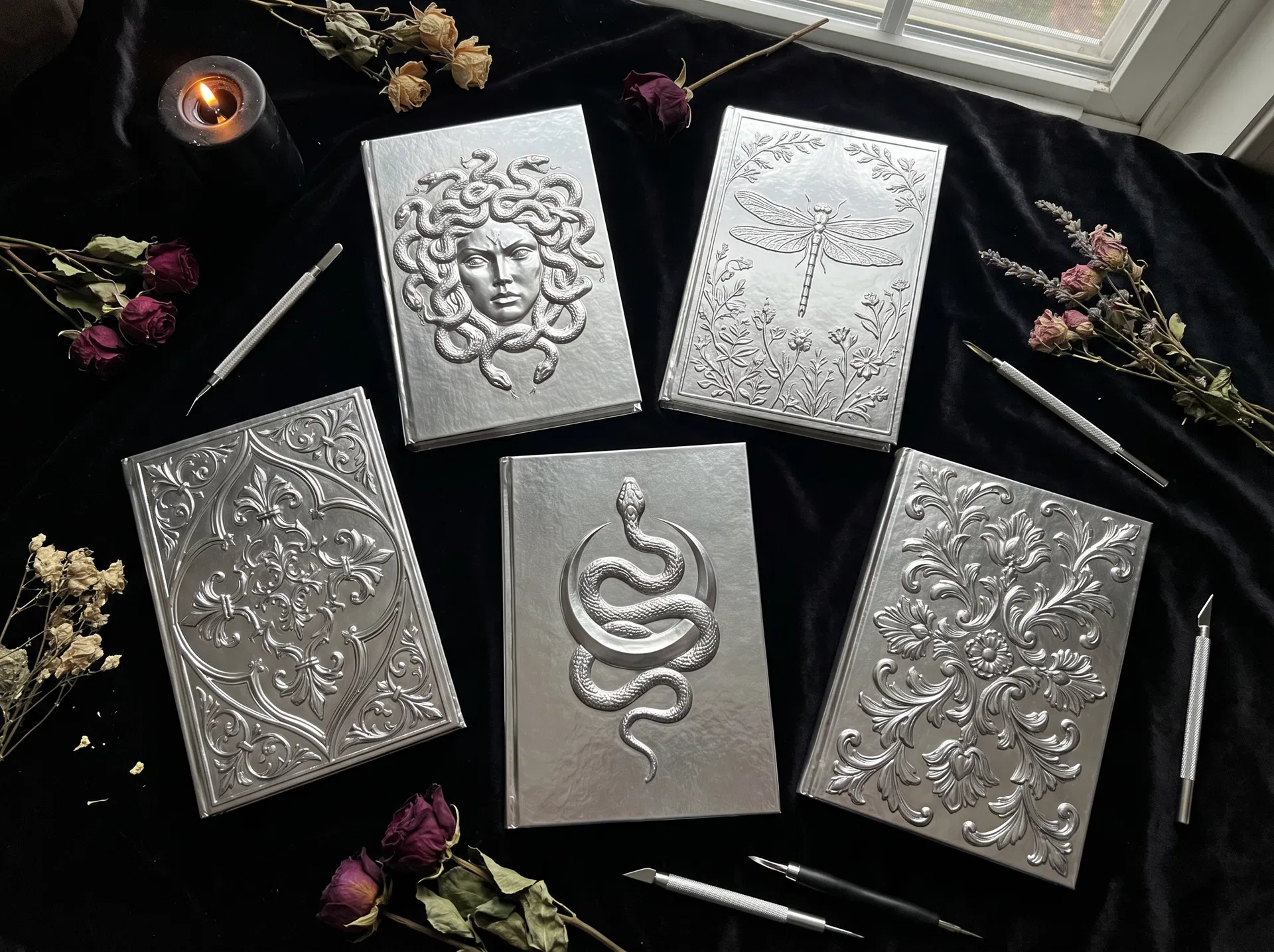 Collection of mystical grimoire covers