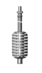 Micro-tube gris 4x6,5 30cm avec stabilisateur Press fit M x F