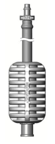 Micro-tube gris 4x6,5 30cm avec stabilisateur Press fit F x Cannelé (barb)