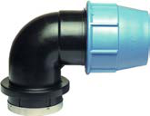 COUDE COMPRESSION 90° TARAUDÉ — Ø 110 x 4"*