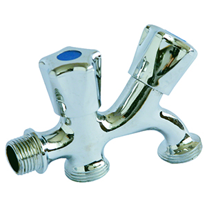 ROBINET DOUBLE POUR MACHINE A LAVER 1/2" x 3/4" x 3/4"
